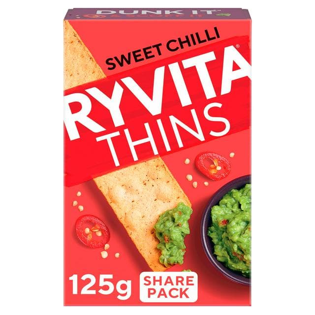 Ryvita Thins Sweet Chilli Flatbread Crackers 125g - gallery image 1