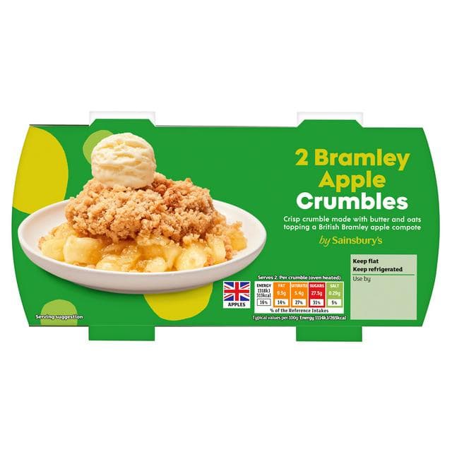 Sainsbury's Bramley Apple Crumble 2x120g - gallery image 1