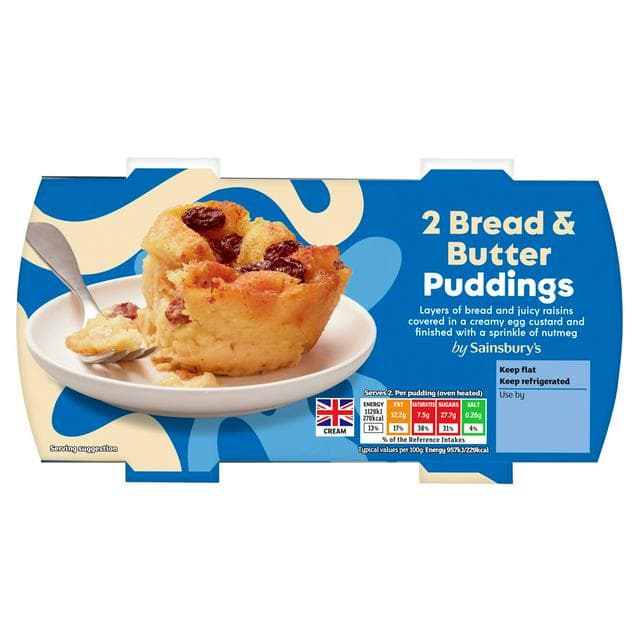 Sainsbury's Bread & Butter Pudding 2x120g - gallery image 1