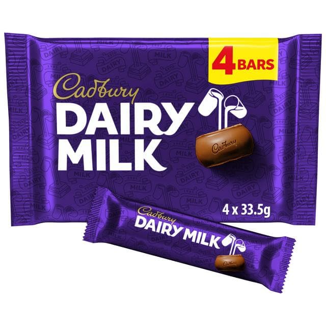 Cadbury Dairy Milk 4 x Multipack Chocolate Bar 134g - gallery image 1