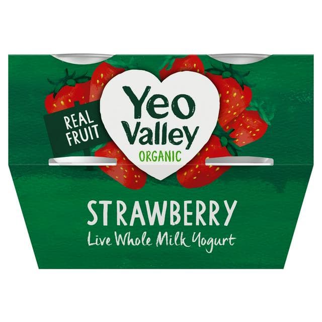 Yeo Valley Organic Strawberry 4x110g - gallery image 1