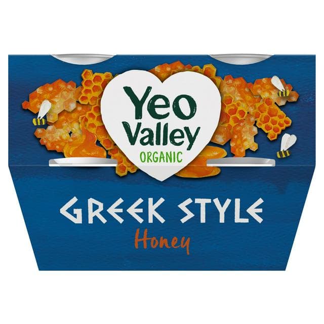 Yeo Valley Organic Yogurt Greek Style With Honey 4x100g - gallery image 1