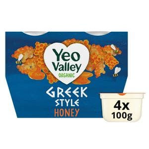 Yeo Valley Organic Yogurt Greek Style With Honey 4x100g