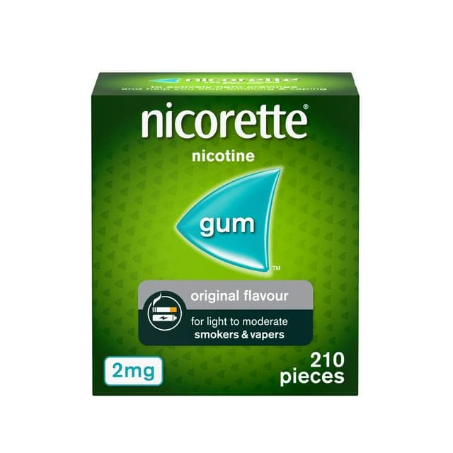 Nicorette Gum Pieces Original Flavour Quit Smoking Aid x210 2mg - gallery image 1