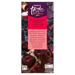 Sainsbury's Belgian Dark 85% Cocoa Cooking Chocolate, Taste The Difference 100g