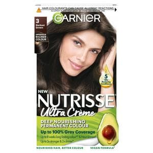 Garnier Nutrisse Natural Permanent Hair Dye Darkest Brown 3