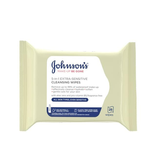 Johnson's Face Care MakeUp Be Gone Extra-Sensitive Wipes 25 Wipes - gallery image 1