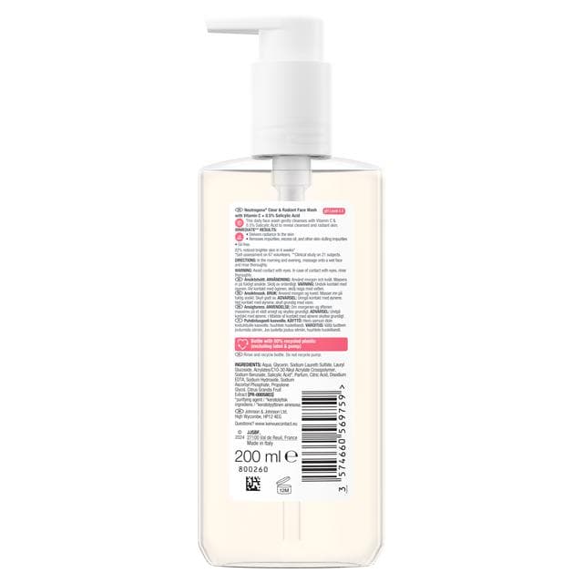 Neutrogena Clear & Radiant Face Wash 200ml - gallery image 2