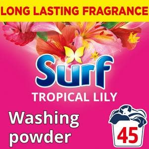 Surf Tropical Lily 45 Washes Laundry Washing Detergent Powder 2.25kg