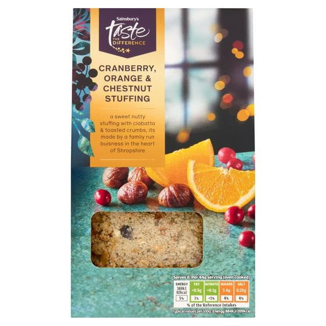 Sainsbury's 110g Cranberry, Orange & Chestnut Stuffing, Taste the Difference - gallery image 1