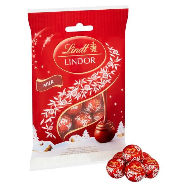 Lindt Lindor 80g Christmas Milk Chocolate Mini Truffles Bag - gallery image 2