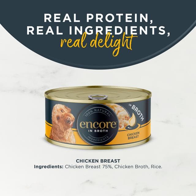 Encore Natural Chicken Selection In Broth Tinned Dog Food 156g - gallery image 3