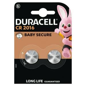 Duracell Specialty 2016 Lithium Coin Batteries 3V (DL2016 / CR2016), pack of 2