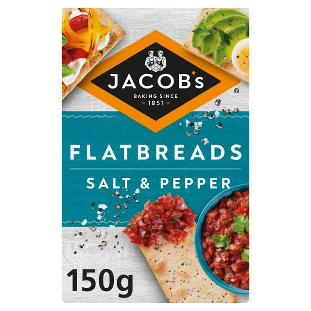 Jacob's Flatbread Salt & Pepper Crackers 150g - gallery image 1