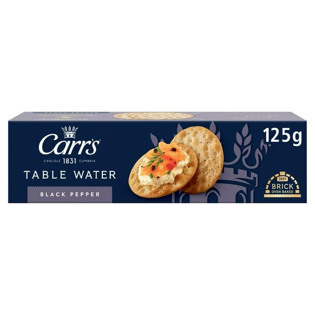 Carr's Table Water Cracked Black Pepper Crackers 125g - gallery image 1