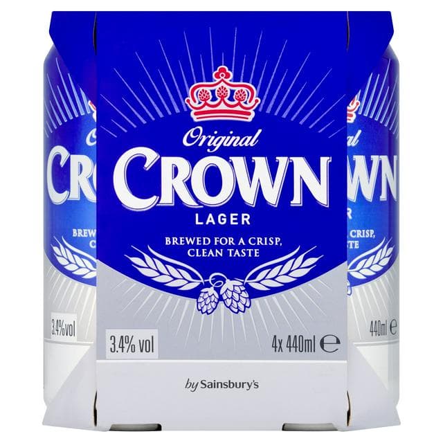 Sainsbury's Crown Lager 4x440ml - gallery image 1