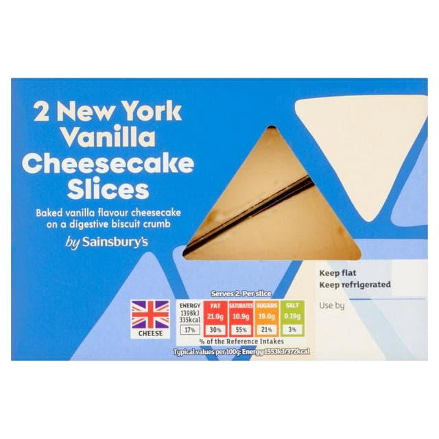 Sainsbury's Vanilla Cheesecake Slices 2x90g - gallery image 1