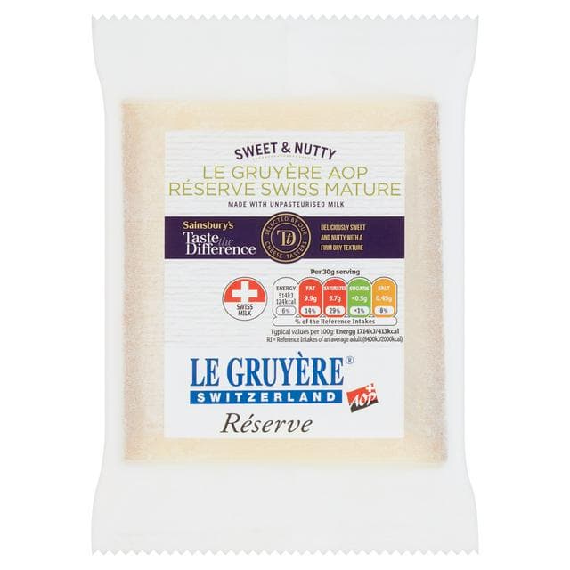 Sainsbury's Swiss Mature Reserve Gruyere Cheese, Taste the Difference 200g - gallery image 1