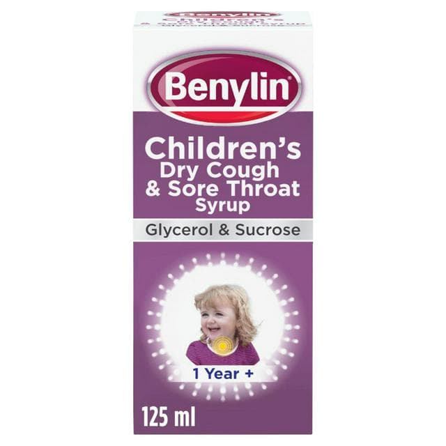 Benylin Children's Dry Cough & Sore Throat Syrup 125ml - gallery image 1