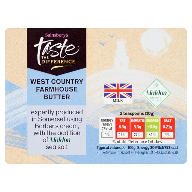 Sainsbury's Farmhouse Butter, Taste the Difference 250g - gallery image 1