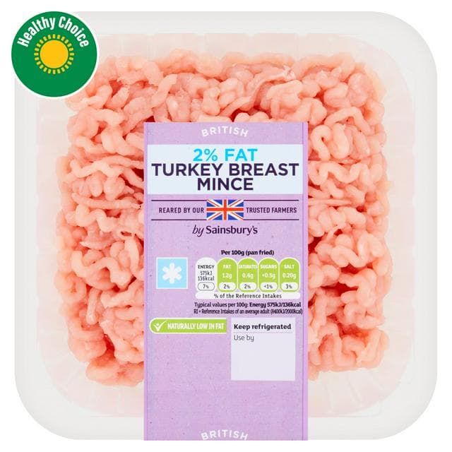 Sainsbury's 2% Fat Fresh British Turkey Mince 500g - gallery image 1