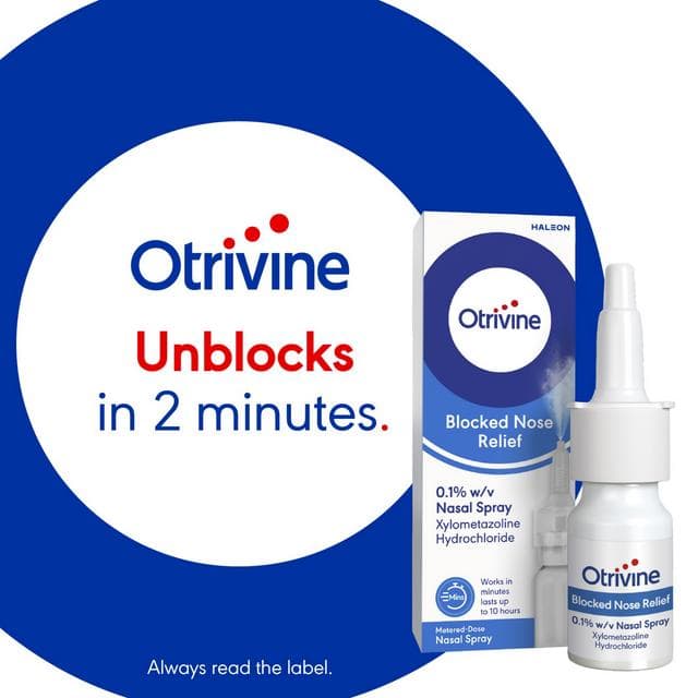 Otrivine Blocked Nose Relief Decongestant Nasal Spray 10ml - gallery image 3