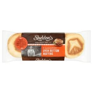 Sheldons White Oven Bottom Muffins Rolls x6