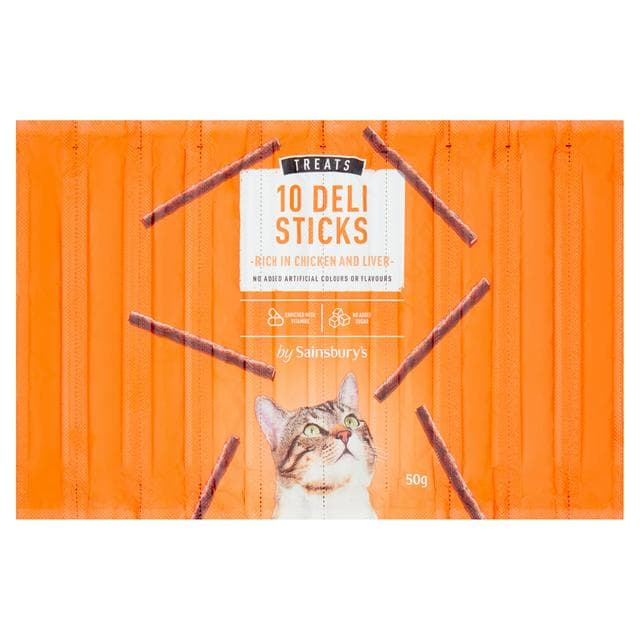 Sainsbury's Cat Treat Deli Cat Sticks Chicken & Liver x10 - gallery image 1