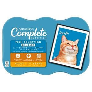 Sainsbury's Adult Complete Nutrition Fish Selection in Jelly Cat Food 1+ Years 6 x 400g
