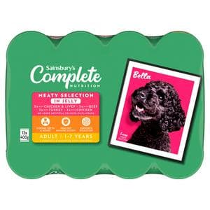 Sainsbury's Adult Dog Food Complete Nutrition Meaty Selection In Jelly 12x400g