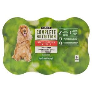 Sainsbury's 6 x 400g Senior Complete Nutrition 7+ Years Dog Food in Jelly