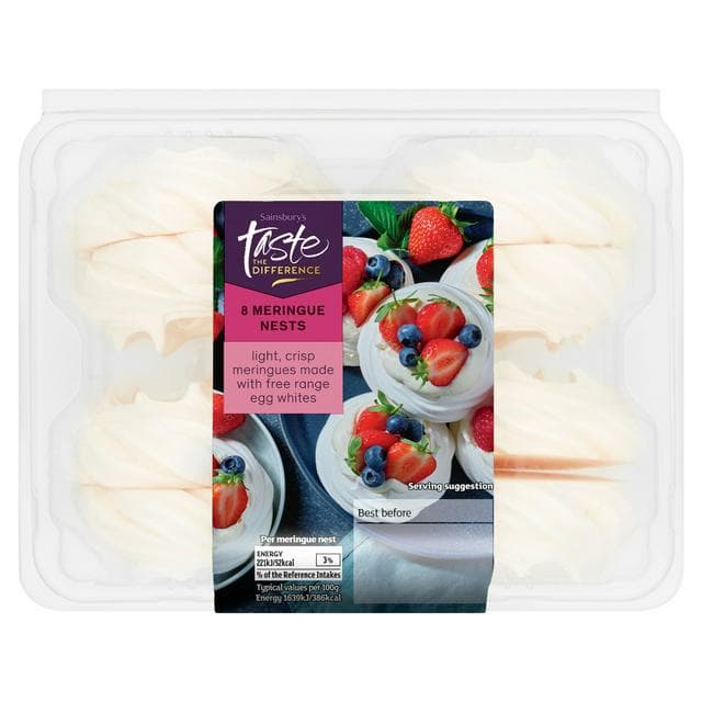 Sainsbury's Meringue Nests, Taste the Difference 108g x8 - gallery image 1
