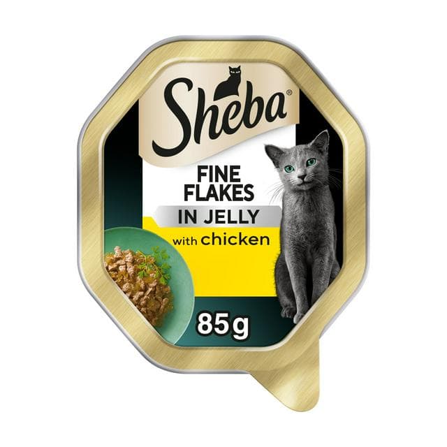 Sheba Fine Flakes 85g Chicken in Jelly Wet Cat Food Tray - gallery image 1