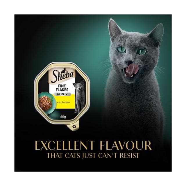 Sheba Fine Flakes 85g Chicken in Jelly Wet Cat Food Tray - gallery image 6