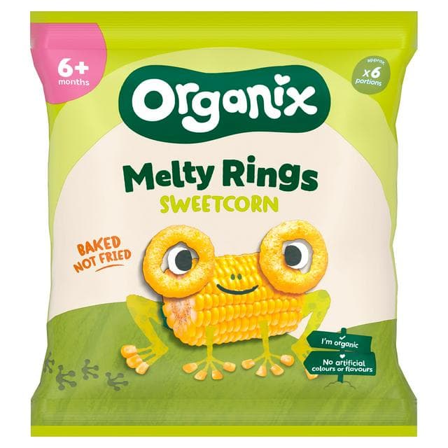 Organix Melty Organic Sweetcorn Rings Baby Puffs 6 months+ 20g - gallery image 1