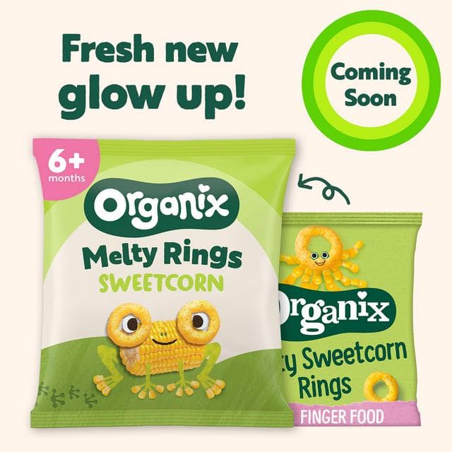 Organix Melty Organic Sweetcorn Rings Baby Puffs 6 months+ 20g - gallery image 2