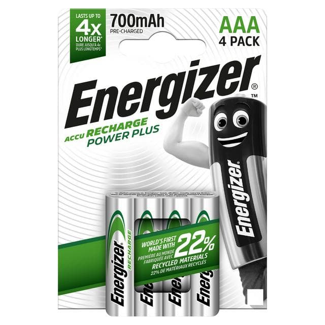 Energizer Power Plus AAA Rechargeable Batteries, 700mAh x4 - gallery image 1