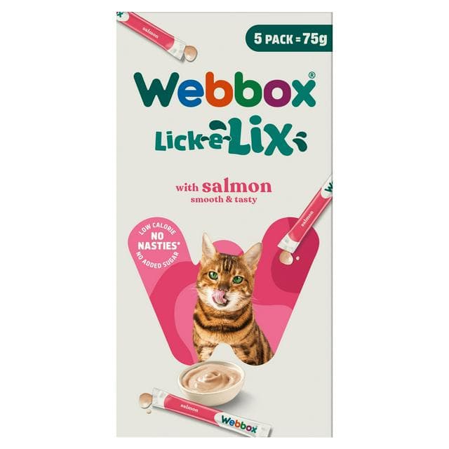 Webbox Lick-e-lix Salmon Cat Treats x5 75g - gallery image 1