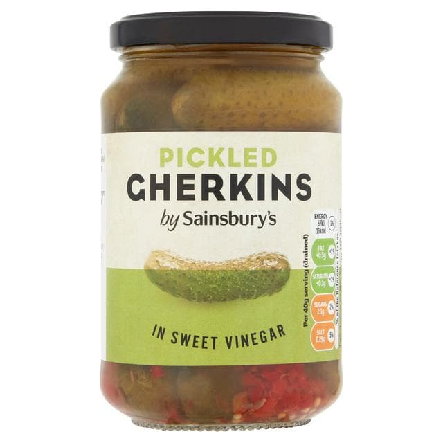 Sainsbury's Pickled Gherkins in Sweet Vinegar 340g (170g*) - gallery image 1
