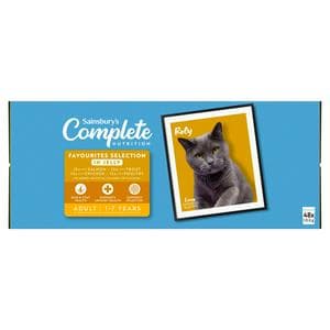 Sainsbury's Adult Complete Nutrition Meat & Fish Selection in Jelly Cat Food 1+ Years 48 x 100g