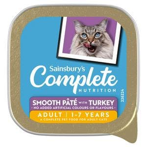 Sainsbury's 100g Complete Nutrition Adult Cat 1 - 7 Years Smooth Pate With Turkey
