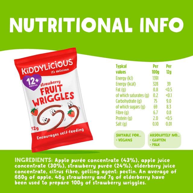 Kiddylicious Strawberry Wriggles Baby Snacks 12g - gallery image 3