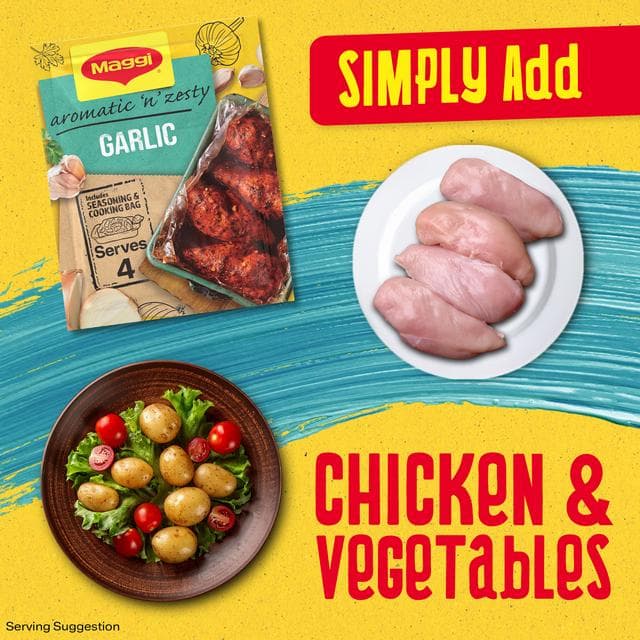 Maggi So Juicy Aromatic & Zesty Garlic Chicken Herbs & Spices Recipe Mix 30g - gallery image 4