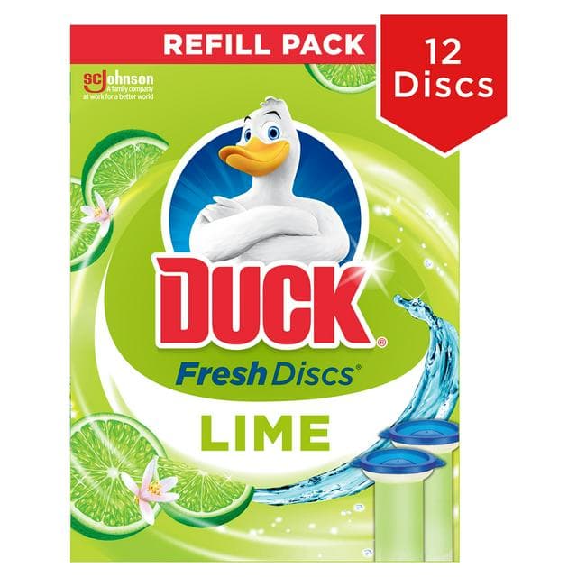 Duck Toilet Cleaner Fresh Discs Lime Duo Refills x2 36ml - gallery image 1