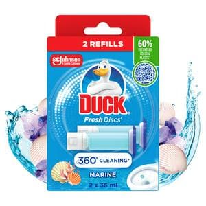 Duck Toilet Cleaner Fresh Discs Marine Duo Refills x2 36ml