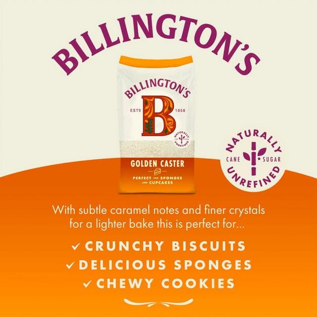 Billington's Natural Golden Caster, Unrefined Cane Sugar 1kg - gallery image 3