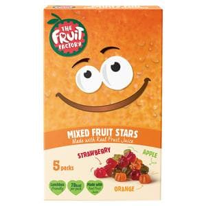 The Fruit Factory Strawberry, Apple & Orange Fruit Stars 5x20g
