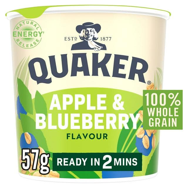 Quaker Oat So Simple Apple & Blueberry Porridge Pot 57g - gallery image 1
