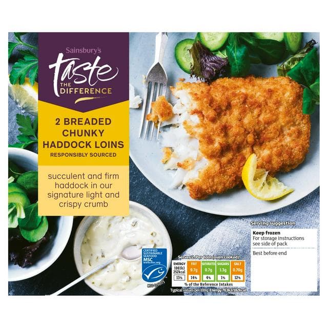 Sainsbury's Breaded Chunky Haddock, Taste the Difference x2 300g - gallery image 1