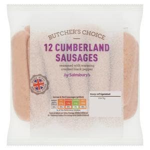 Sainsbury's Butcher's choice Cumberland British Pork Sausage x12 681g